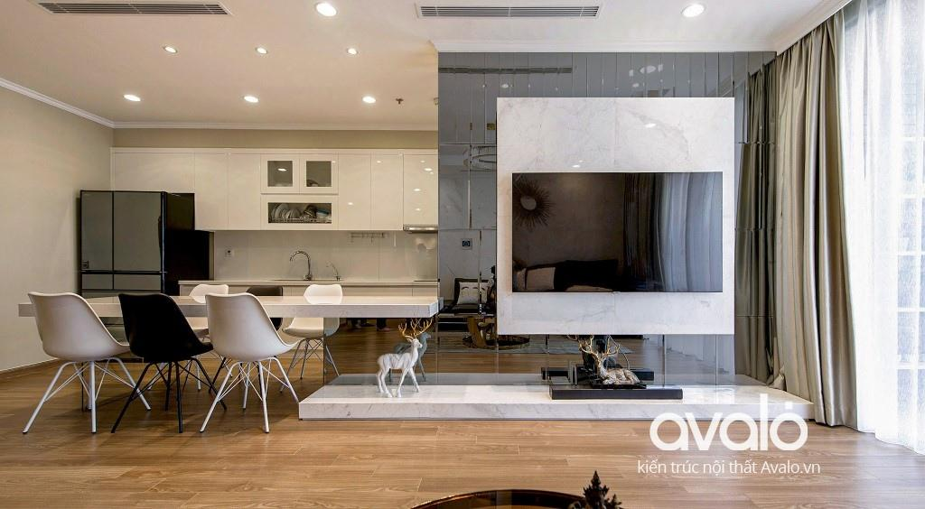 Giá thiết kế nội thất theo m2 - Phòng khách phong cách hiện đại Avalo