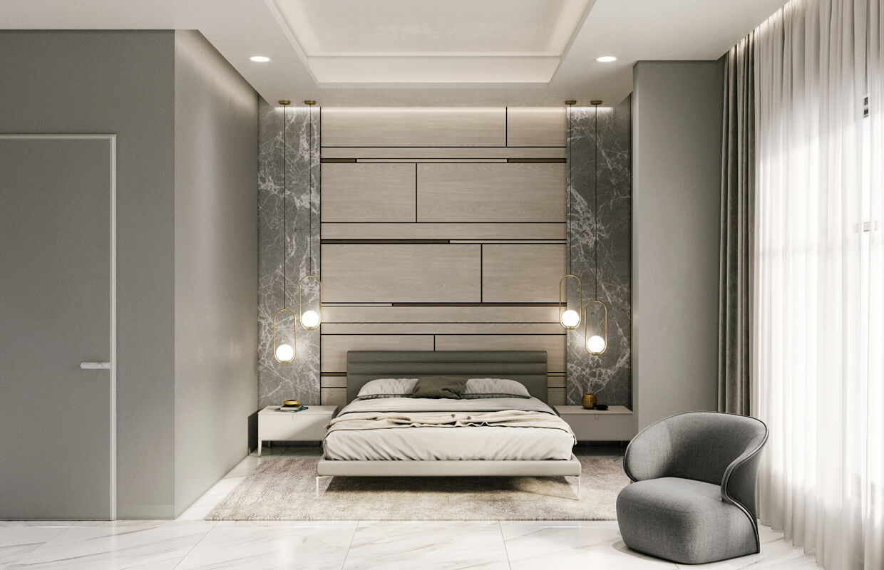 Mẫu thiết kế chung cư phong cách Luxury cho phòng ngủ