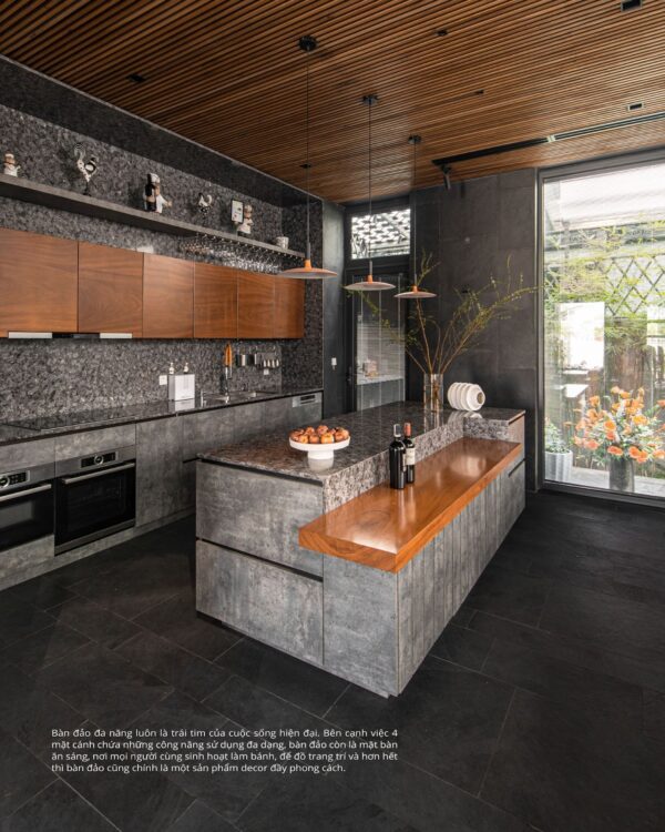 Mẫu thiết kế nội thất phòng bếp biệt thự hiện đại, ấn tượng