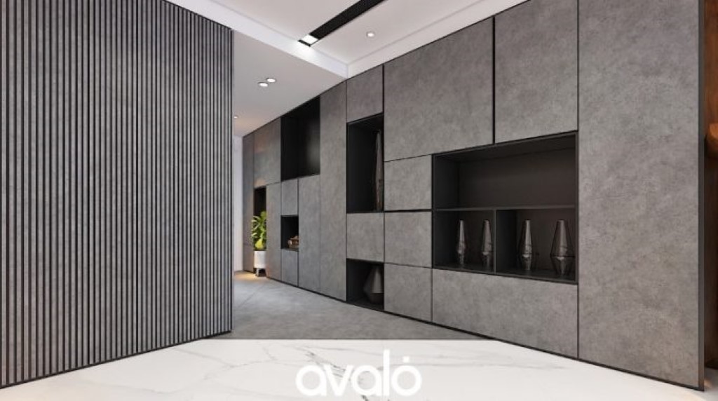 ban ve thiet ke noi that chung cu 2 32759 Phong cách tối giản và nam tính