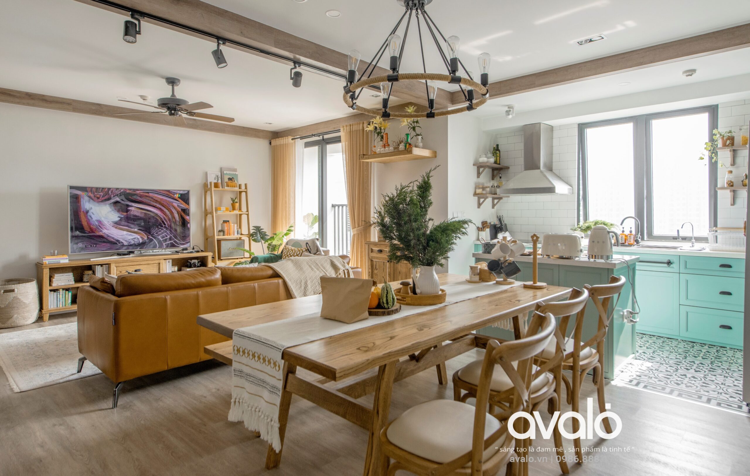 chung cu phong cach vintage 2 74700 scaled Thiết kế phòng khách chung cư phòng khách Vintage