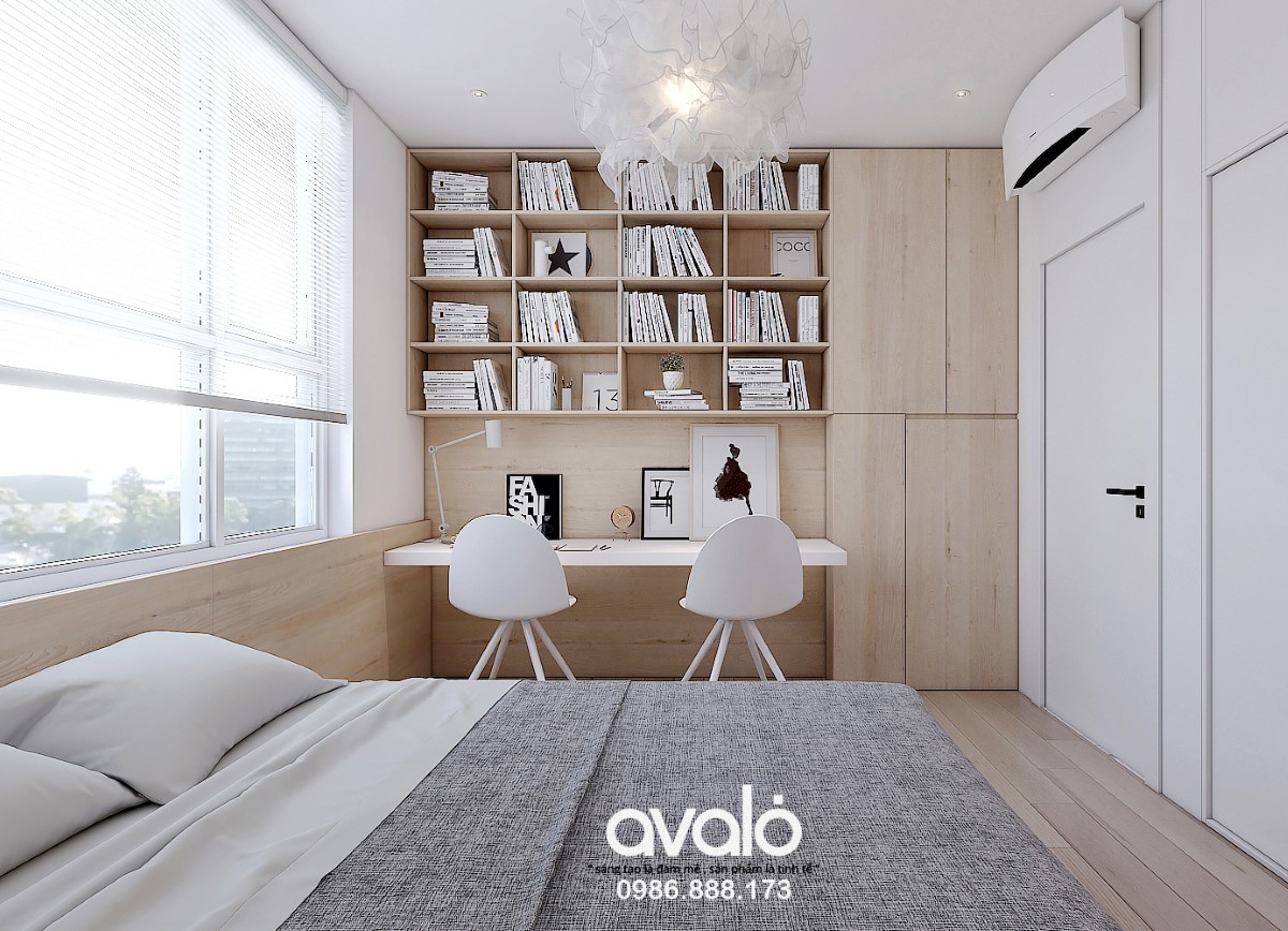 mau chung cu 3 phong ngu 3 79712 Phòng ngủ thiết kế đơn giản, tinh tế