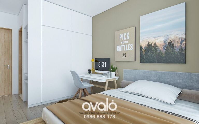 mau thiet ke noi that chung cu 60m2 4 55979 Thiết kế phòng ngủ thoải mái và tối giản nhất