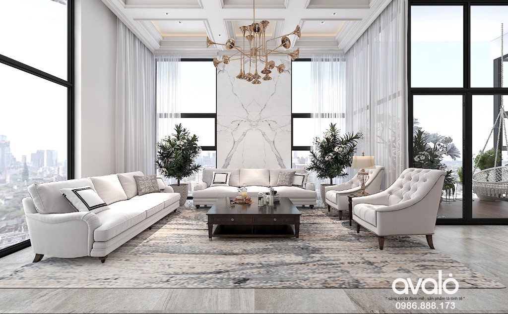 Thiết kế nội thất căn hộ chung cư Vinhomes tân cổ điển