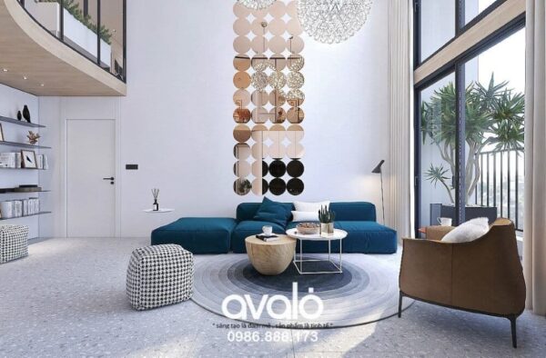 Cách phối màu nội thất phòng khách biệt thự ấn tượng nhất