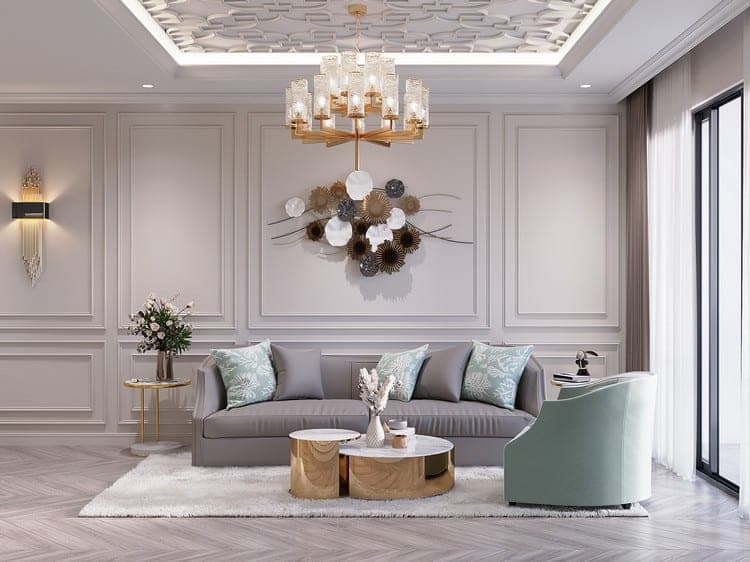 noi that phong khach chung cu tan co dien dang cap khong loi mot Nội thất phòng khách chung cư tân cổ điển