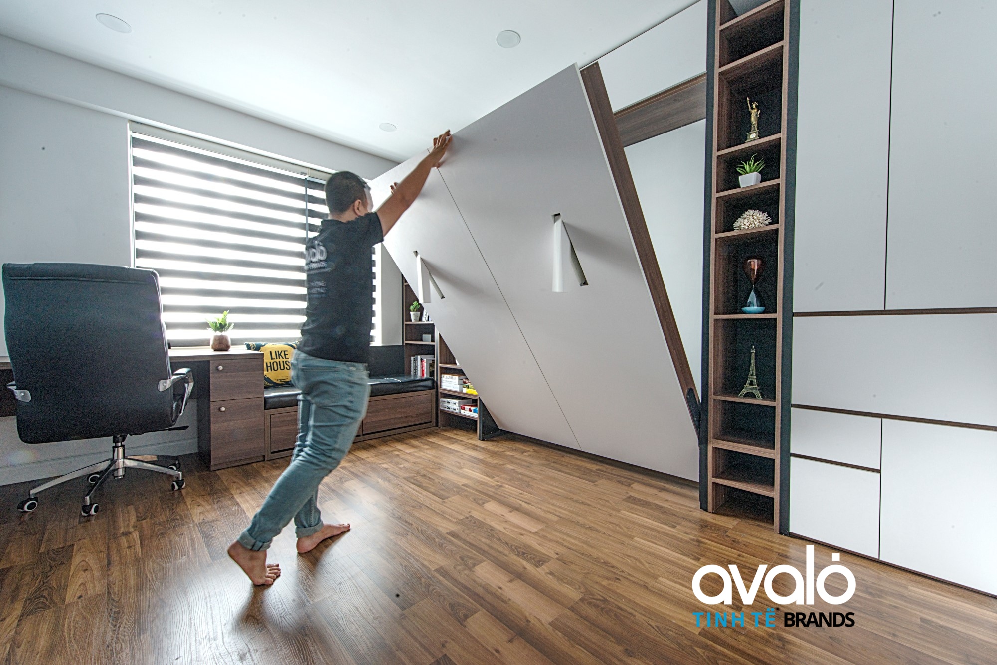 thiet ke noi that chung cu 80m2 2 37679 Tủ âm tường tối ưu diện tích giúp lưu trữ nhiều đồ đạc mà vẫn gọn gàng