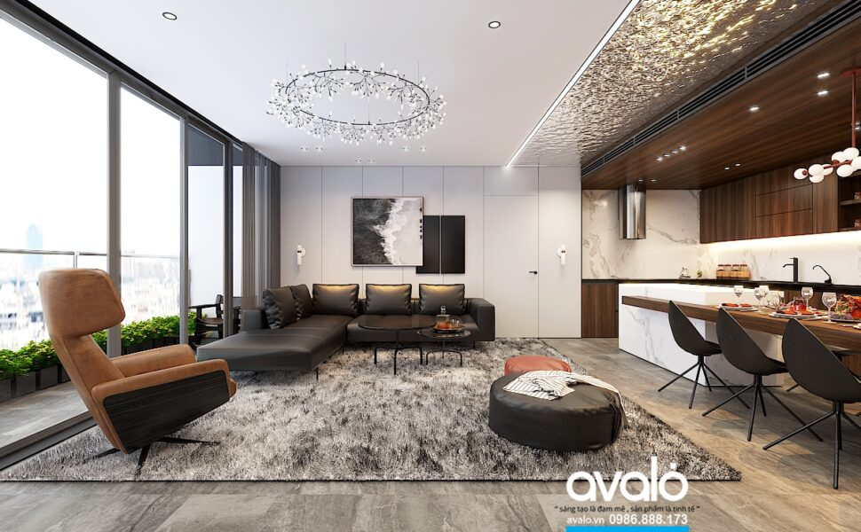 thiet ke noi that chung cu nho 2 71887 Nên ưu tiên những chi tiết gọn, tối giản nhất